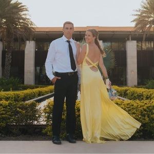 Yellow Backless Dress inspired by How to Lose a Guy in 10 Days